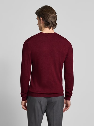 MCNEAL Strickpullover mit gerippten Abschlüssen Bordeaux Melange 5