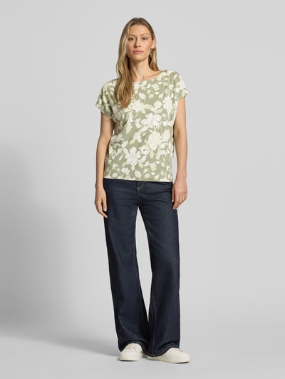 s.Oliver RED LABEL loose fit T-shirt van viscosemix Kaki - 1