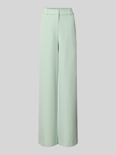 Produktfoto, lichtgroene Stoffhose mit Eingrifftaschen Modell 'Jana' van GUIDO MARIA KRETSCHMER WOMAN, stretch-materiaal, uitlopende fit