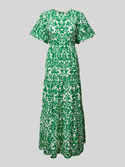 YAS Maxi-jurk met all-over motief, model 'GREENA' Groen - 2