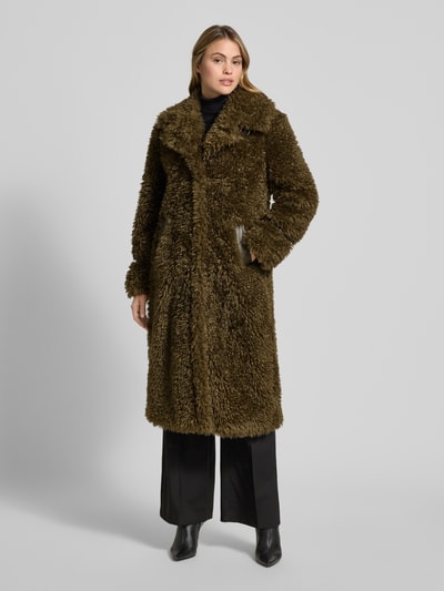 PETITE M. Płaszcz z kołnierzem z połami i wpuszczanymi kieszeniami Ciemnozielony 4