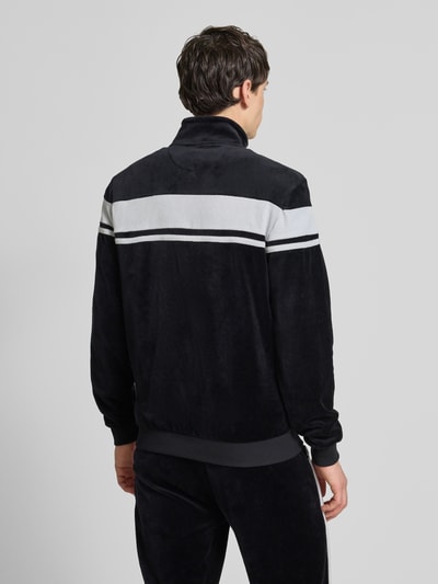 SERGIO TACCHINI Sweatjacke mit Stehkragen und Label-Stitching Modell 'DAMARINDO' Black 5