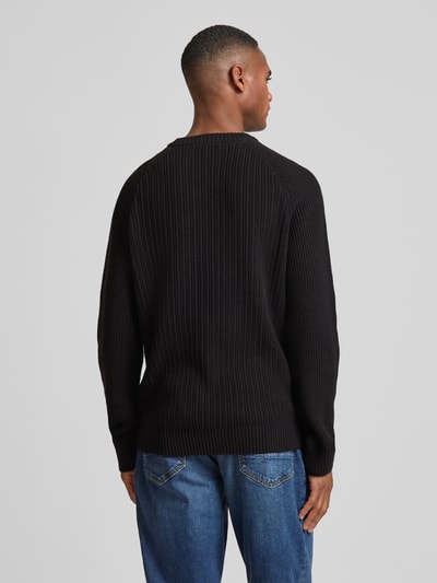 Tom Tailor Denim Regular Fit Strickpullover aus Baumwoll-Mix mit Strukturmuster Black 5