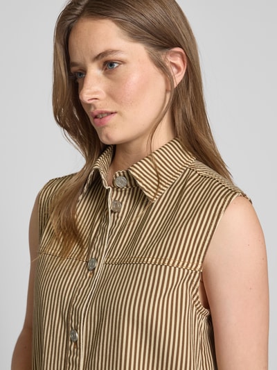 Stella Nova Minikleid mit Umlegekragen Hellbraun 3