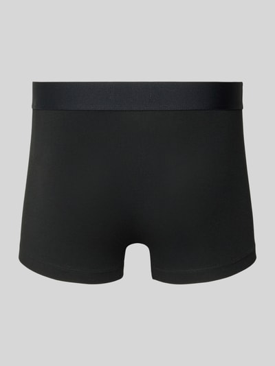 Produktfoto, Pant & Trunk aus Baumwoll-Mix im 3er-Pack von Lacoste in einfarbigem Schwarz mit glatter, matter Textur vor grauem Hintergrund.