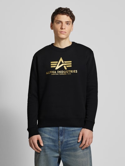 Alpha Industries Sweatshirt met labelprint Zwart - 4