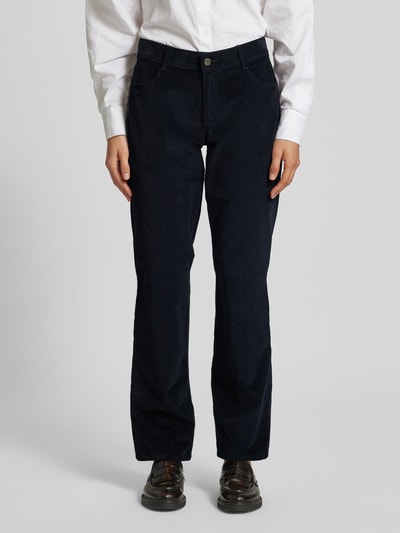 Brax Bootcut chino met structuurmotief, model 'Style. Shakira' Marineblauw - 4