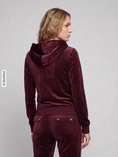 Juicy Couture Sweatjacke mit Seitentaschen Modell 'ROBERTSON' Dunkelrot 5
