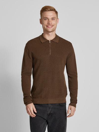 Jack & Jones Premium Gebreide pullover met polokraag Donkerbruin - 4