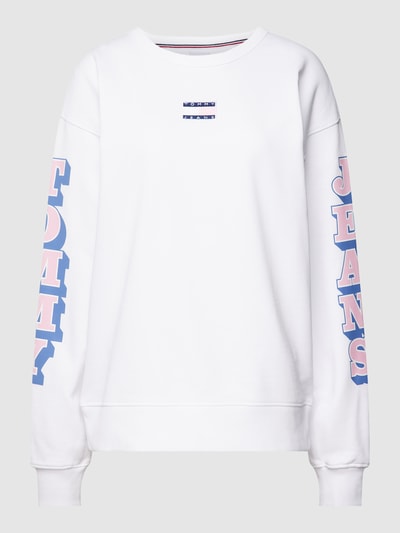 Tommy Jeans Sweatshirt mit Label-Print Weiss 2