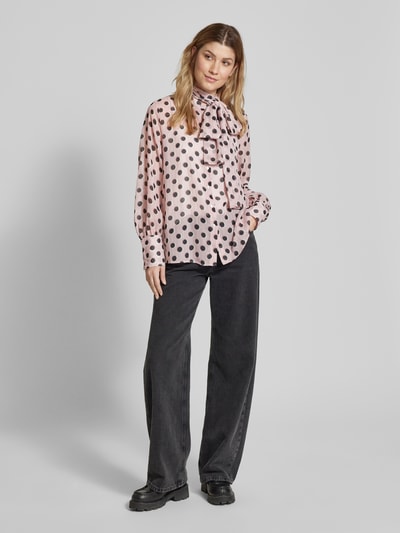 HUGO Regular fit blouse met strikdetail, model 'Edunia' Oudroze - 1