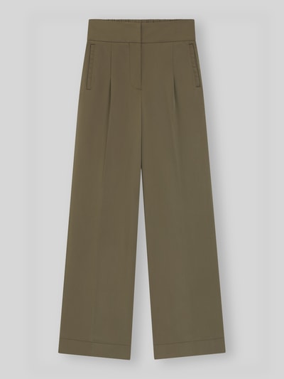 BOSS Orange Wide Leg Hose aus Viskose-Mix mit Bundfalten Oliv 2