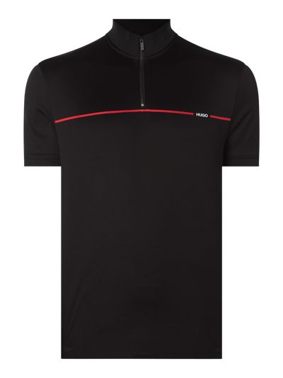 HUGO Poloshirt met ritssluiting, model 'Daxham' Zwart - 1