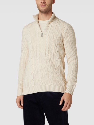 Esprit Strickpullover mit Zopfmuster Offwhite 4