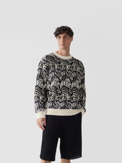 Roberto Collina Pullover mit Strickmuster Schwarz 4