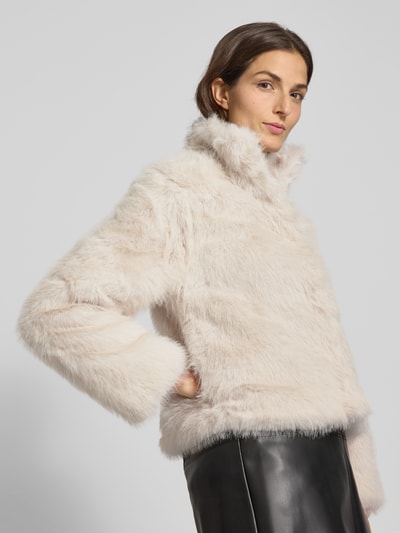 VERO MODA Regular fit jack in de look van imitatiebont, model 'MONROE' Ecru - 3