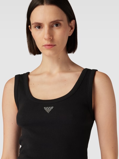 Guess Top mit Feinripp Modell 'BLING' Black 3