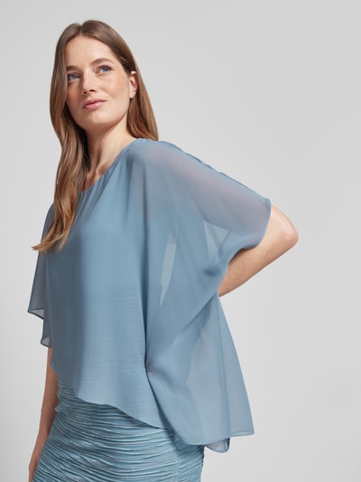 Swing Cocktailkleid mit asymmetrischem Cape Rauchblau 3