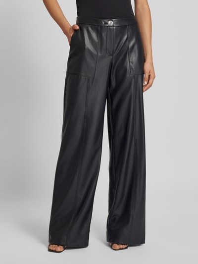 ARMANI EXCHANGE Wide fit broek in leerlook Zwart - 4