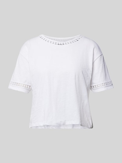 Jake*s Casual T-shirt z koronką szydełkową Biały 2