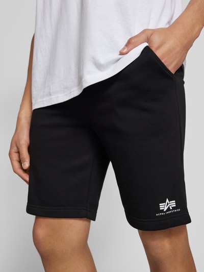 Alpha Industries Sweatshorts mit elastischem Bund und Tunnelzug Black 3