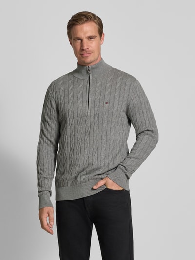 Tommy Hilfiger Regular fit schipperstrui van puur katoen Lichtgrijs - 4