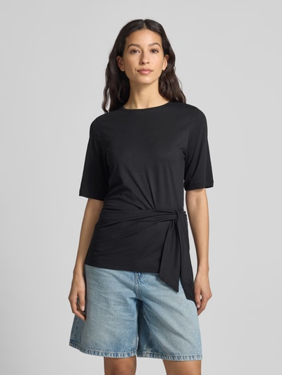 GUIDO MARIA KRETSCHMER WOMAN T-shirt met plooien, model 'EMINA' Zwart - 4