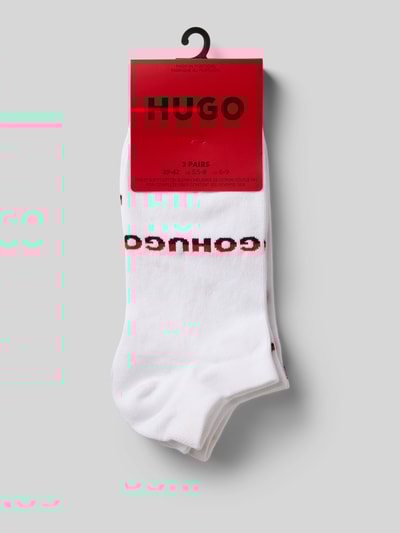 HUGO Krótkie skarpety z detalem z logo w zestawie 3 szt. Biały 3