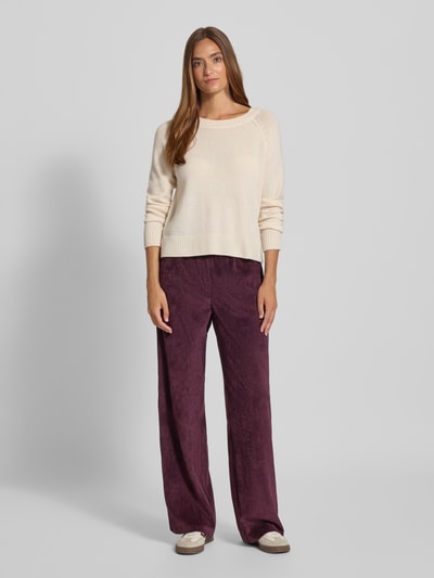 MAC Stoffen broek met Franse steekzakken, model 'Chiara' Aubergine - 1