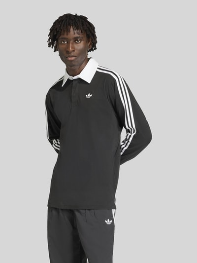 adidas Originals Regular Fit Rugbyshirt aus reiner Baumwolle Black 3