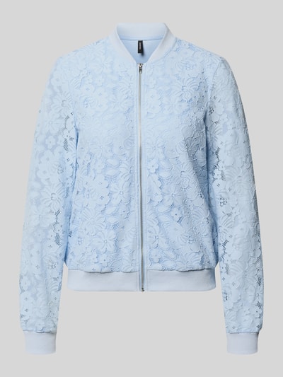Produktfoto, Regular Fit Blouson aus Baumwoll-Mix Modell 'HONEY' von Vero Moda, Optik:Allover-Muster, floral, Materialverarbeitung: Häkel, hellblau