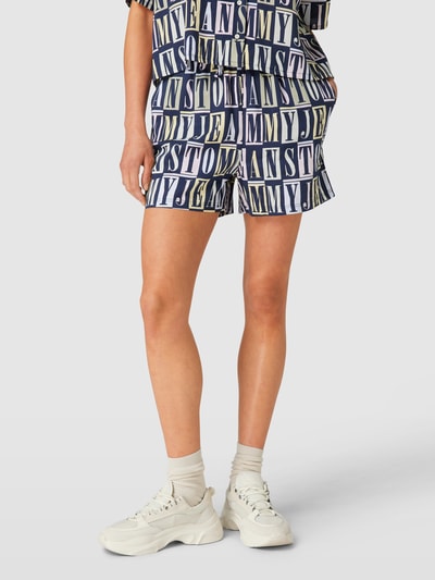 Tommy Jeans Shorts aus Lyocell mit Label-Print Dunkelblau 4