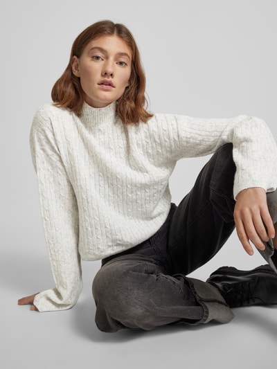 Noisy May Strickpullover mit Turtleneck Modell 'SMILLA' Hellgrau Melange 3