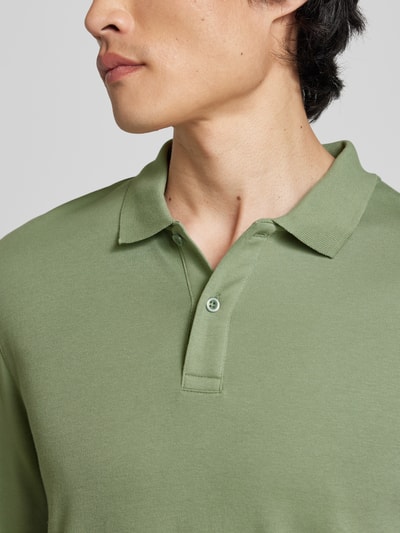 Christian Berg Men Regular fit poloshirt met lange mouwen Rietgroen - 3