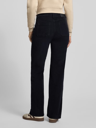 OPUS Spodnie o rozkloszowanym kroju z imitacji sztruksu model ‘Ebbi’ Ciemnoniebieski 5