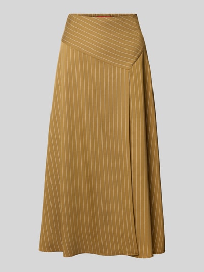 MAX&Co. Uitlopende midirok van viscosemix, model 'TRUDY' Camel - 2