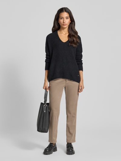 MAC Chino met labeldetail, model 'CHINO TURN UP' Olijfgroen - 1