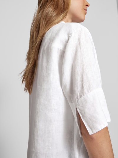 OPUS Bluzka koszulowa z listwą guzikową model ‘Filalia’ Biały 3