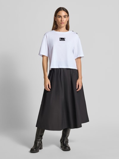 ARMANI EXCHANGE T-shirt met labelprint en sierknopen Wit - 1
