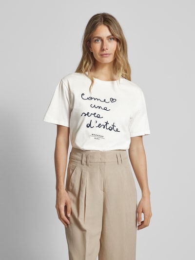 Weekend Max Mara T-shirt met ronde hals, model 'BARBANO' Offwhite - 4