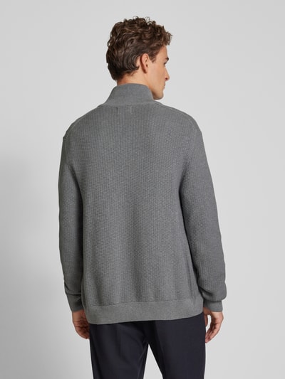 Gant Cardigan mit Strukturmuster Dunkelgrau Melange 5