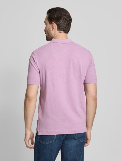 Marc O'Polo Regular Fit Poloshirt aus Baumwoll-Leinen-Mix  Flieder 5