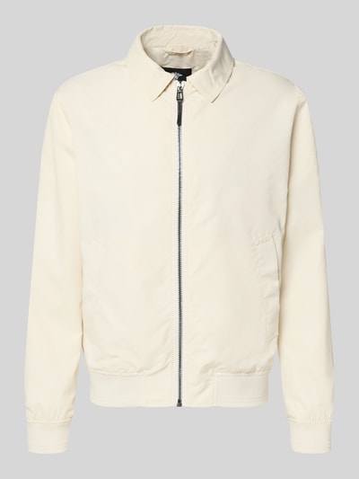 Produktfoto, cremefarbene Herren Jacke mit Reißverschluss Modell 'Salvador' von JOOP! Collection, Regular Fit, Kentkragen, Eingrifftaschen, Label-Detail, gerippte Abschlüsse, dezente Struktur.