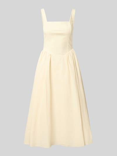 Produktfoto, Cocktailkleid mit rückseitigem Reißverschluss von Jake*s Cocktail in Creme, A-Linie, Baumwoll-Mix mit Stretch, Midikleid, strukturierte Oberfläche