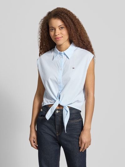 Tommy Jeans Regular Fit Hemdbluse aus reiner Baumwolle Hellblau 4