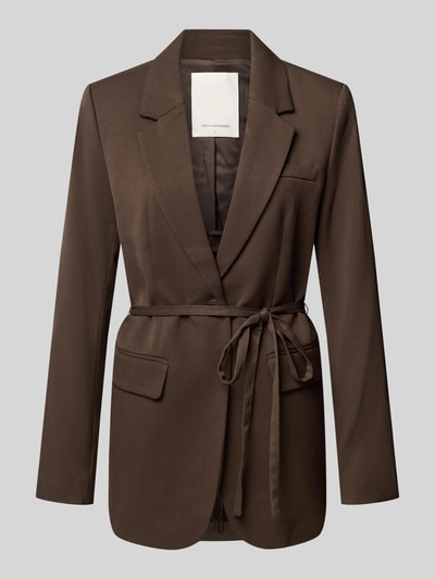 MSCH Copenhagen Regular Fit Blazer mit Bindegürtel Modell 'Kiesa Henrika' Dunkelbraun 1