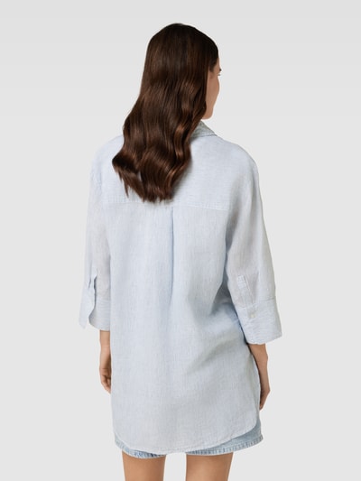 OPUS Hemdbluse aus Leinen-Baumwoll-Mix mit 3/4-Ärmel Modell 'Fython' Hellblau 5
