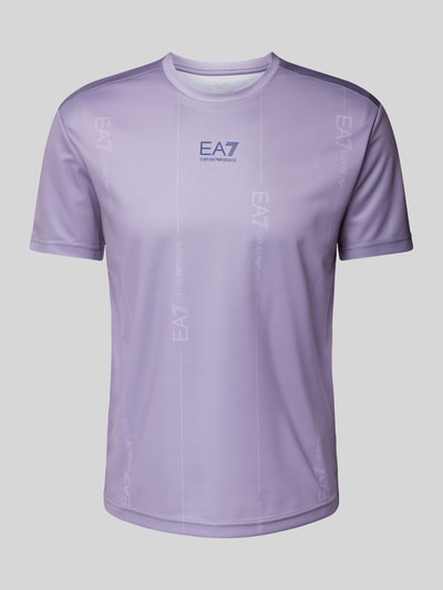 EA7 Emporio Armani T-Shirt mit Label-Print Mittelgrau 2