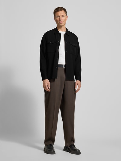 Lindbergh Overhemdjack met knoopsluiting Zwart - 1