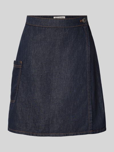 Marc O'Polo Spódnica jeansowa o rozkloszowanym kroju z mieszanki bawełny i lnu Jeansowy niebieski 2
